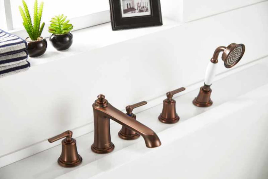 Flova - Liberty oil-rubbed bronze 5-hole deck-mounted bath shower mixer